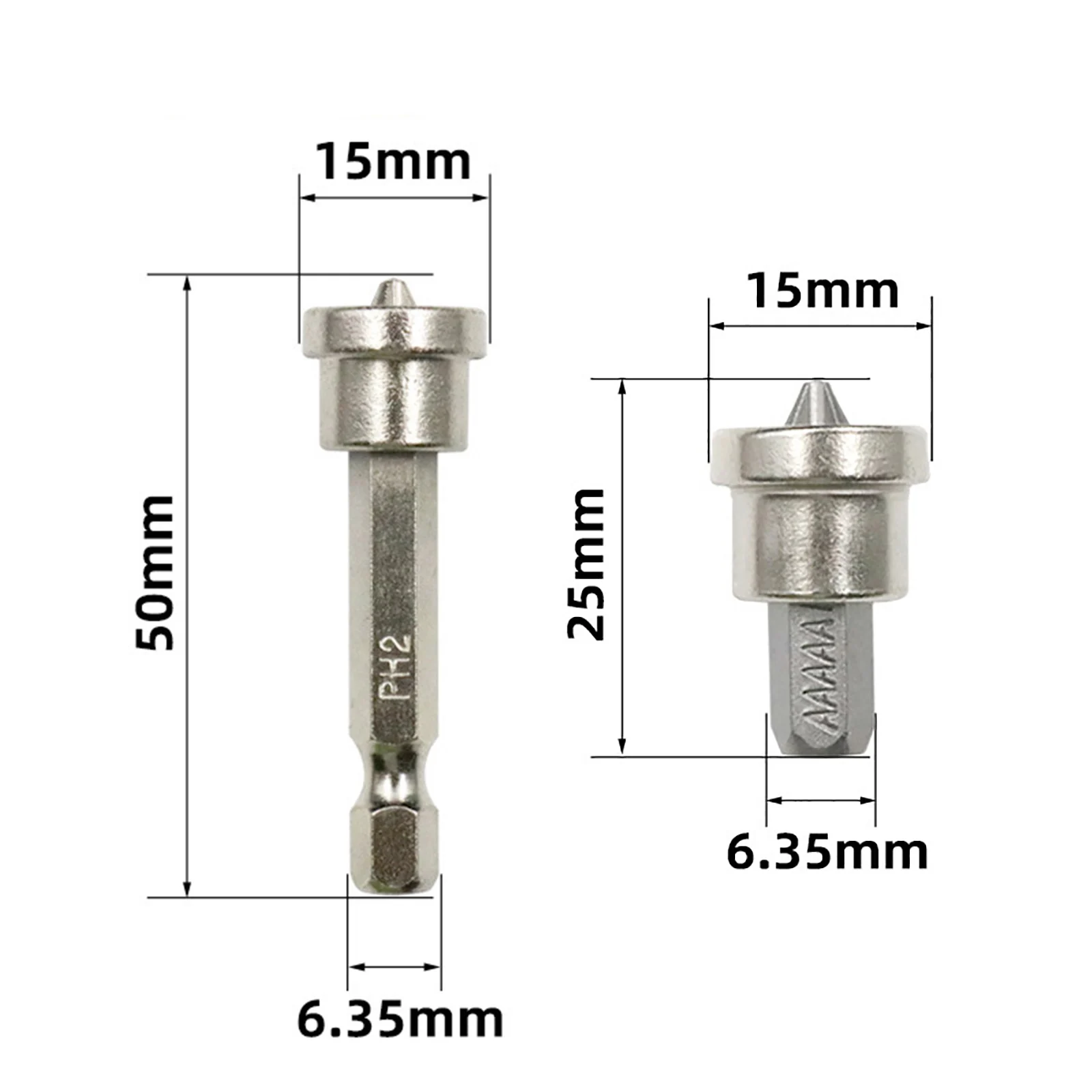 5pcs1/4” Positioning Screwdriver Bits Drywall Screw Bits 25/50mm Setter Dimpler Magnetic Hex Shank Bit Holder Plasterboard Screw