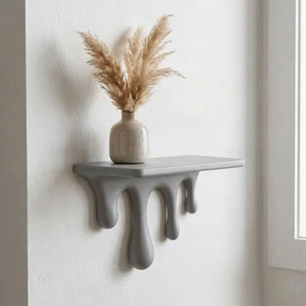 3D Printed Drip Floating Shelf Plastic Stable Melting Wall Shelf Irregular Shape Wall-Mounted Decorative Wall Bracket