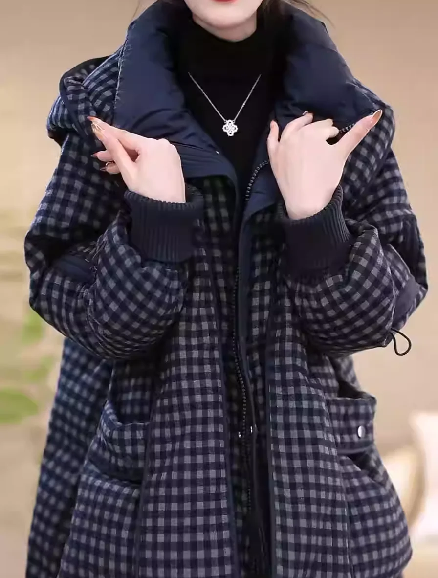 High-End Lightweight Flannel down Cotton Jacket Large Size Loose Warm Winter Coat New Hat Detachable Women's Commute Style