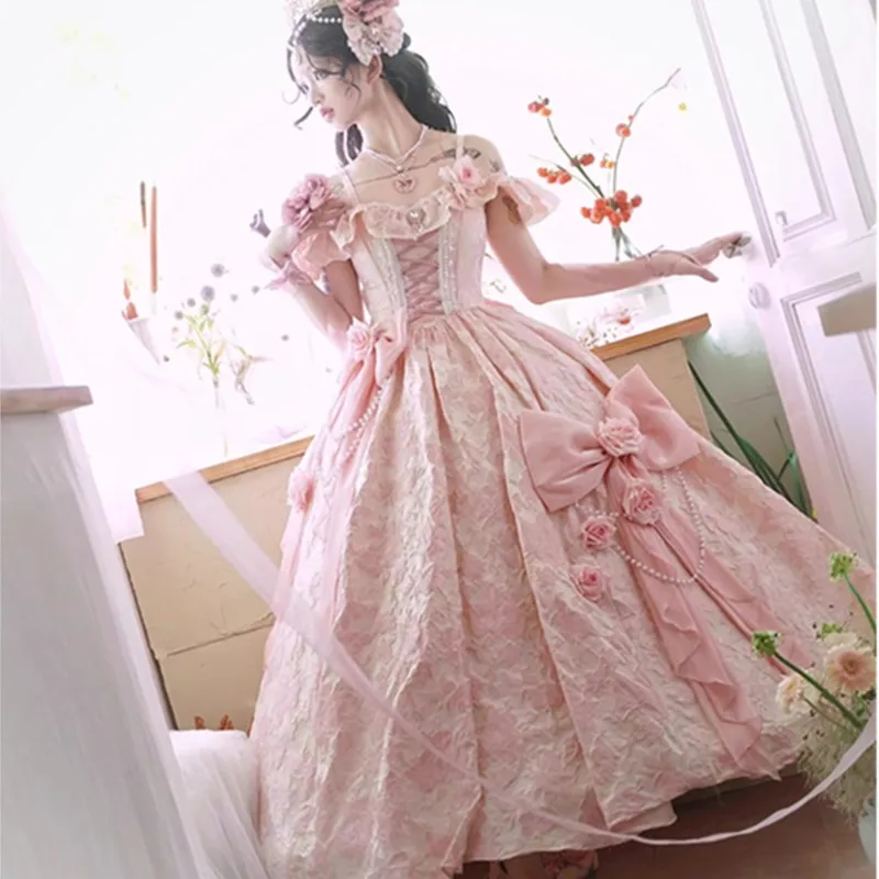 

Pink Flower Wedding Gorgeous Adult's Skirt Heavy Industry Dress