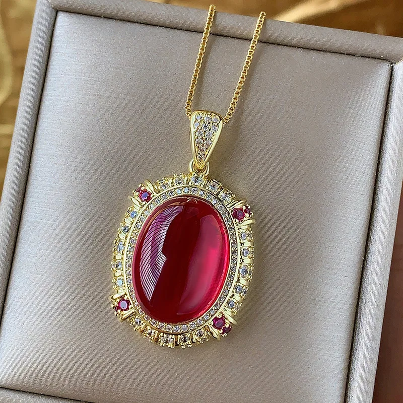 New Jewelry Gold-Plated Green Chalcedony Ice Fluorescent Plain Vintage Set 15*20