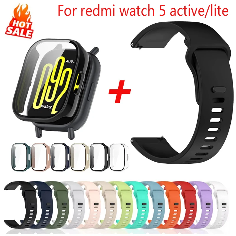 Case+Silicone Bands for Xiaomi Redmi Watch 5 Active/Lite Strap Smartwatch Accessories Sport Bracelet Correa Redmi Watch 5 Active