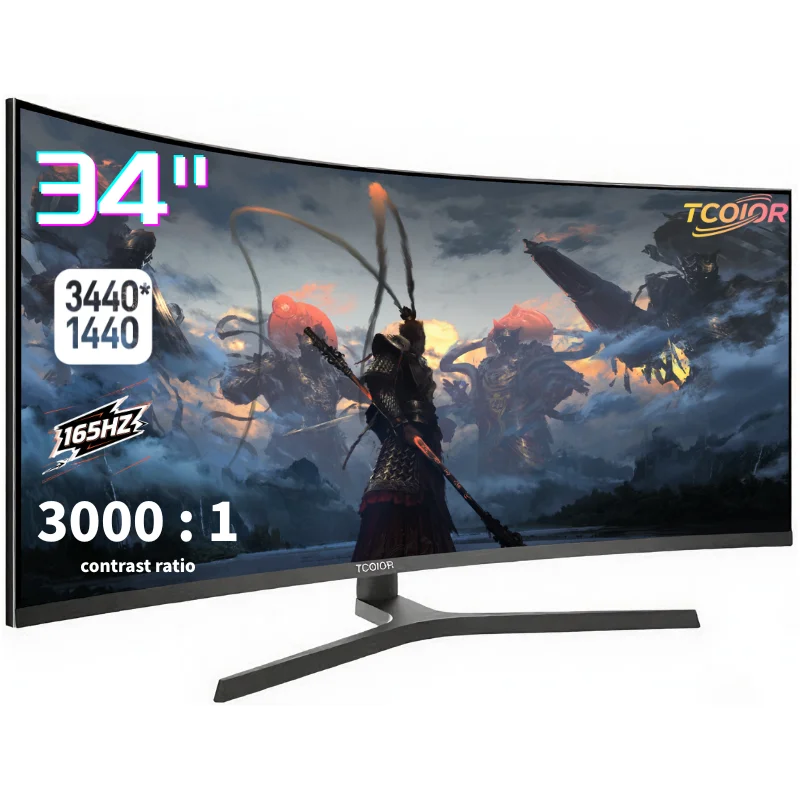 

34" 21:9 WQHD Curved Display 1800R 165Hz VA Panel 3ms Response for Immersive Gaming & Movies