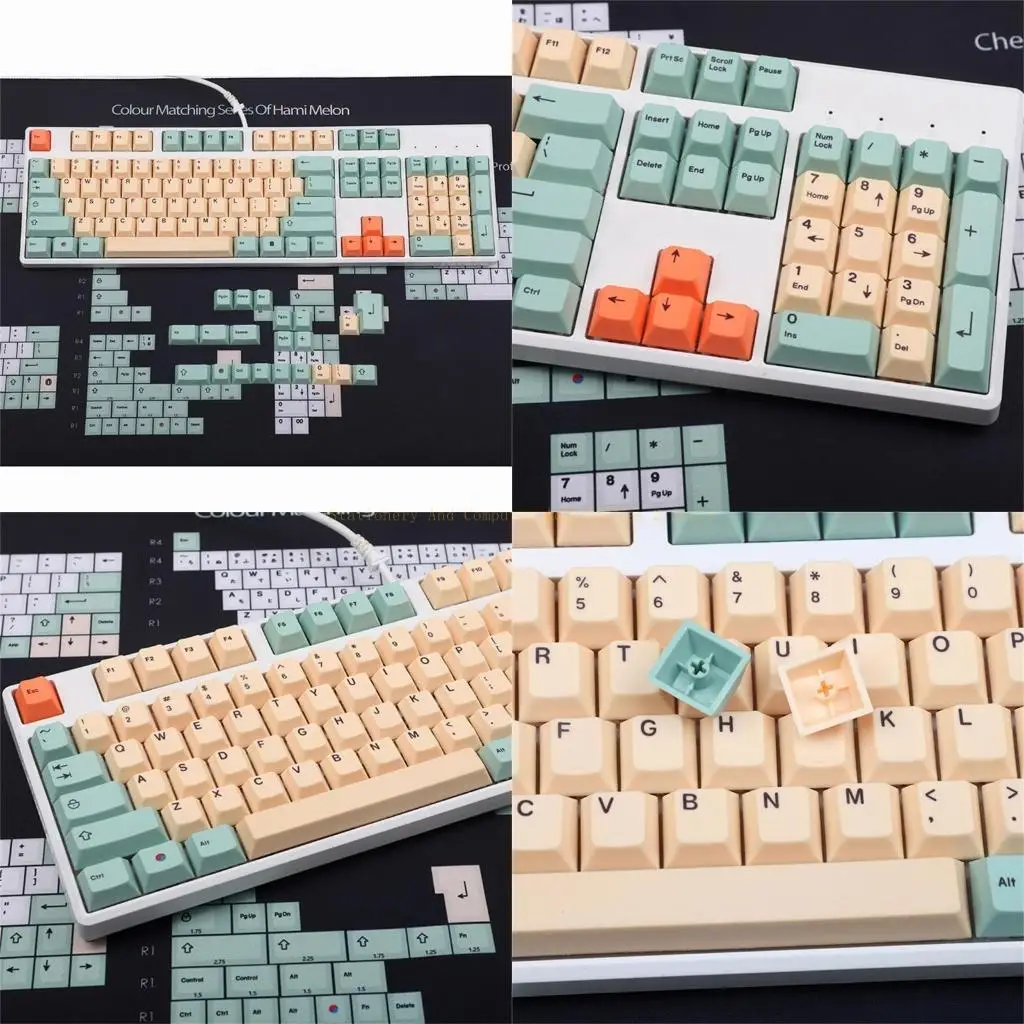 

PBT Keycaps 125 Keys Hami Melons Keycaps Dye Sublimation Keycaps Full Set