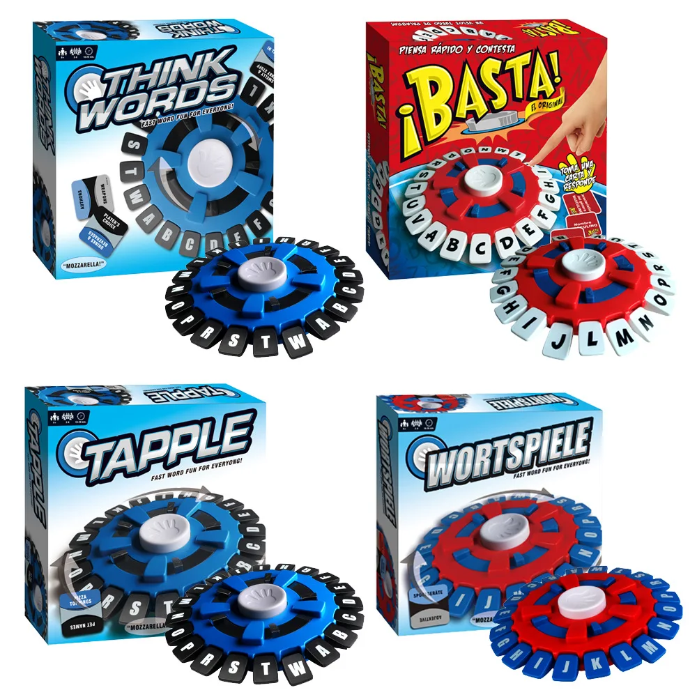 Juego De palabras Basta español, versión Think Tapple, juego De mesa, juguetes De cartas De reunión familiar De ritmo rápido, Lengua española, Juegos De Mesas