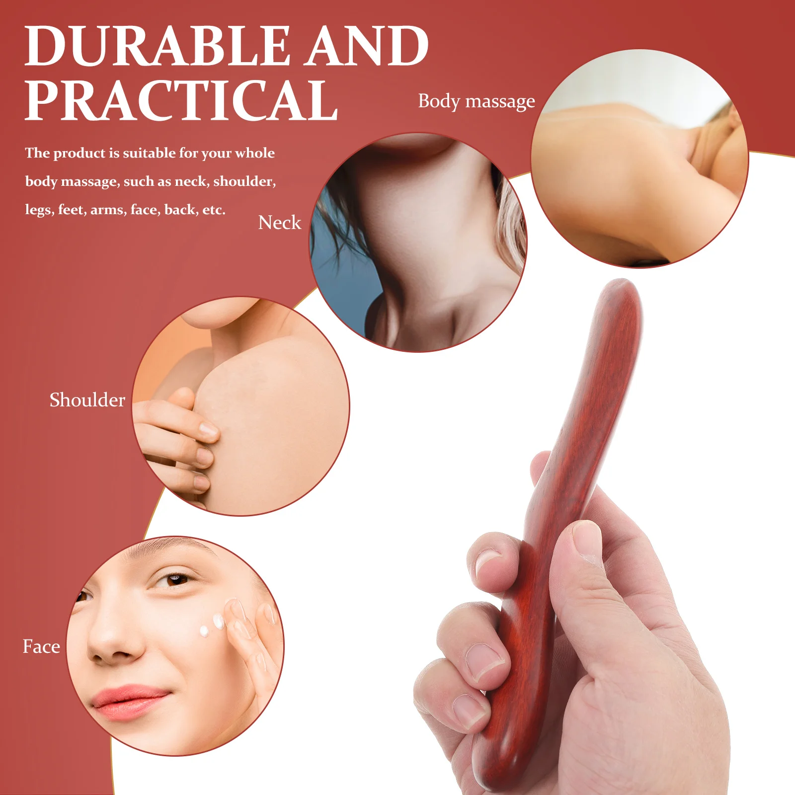

1pc Scraping Rod Massage Tool For Body Face Neck Shoulder Acupressure Stick Home Use Manual Durable Massage