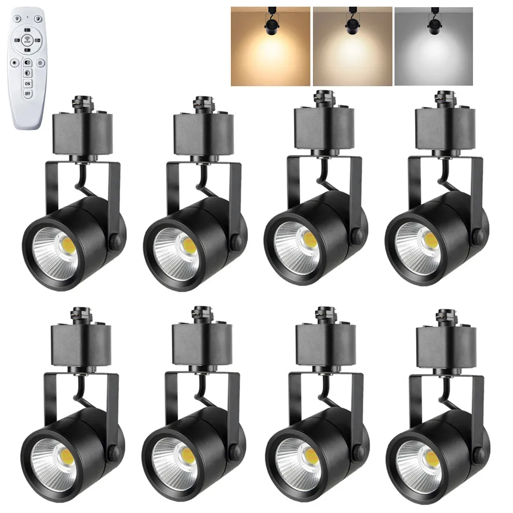 

10W Dimmable Track Lighting Heads Adjustable 2700-6500k Flicker Free CRI90 24° H Track Lighting Spotlight Ceiling Fixtures 8pcs