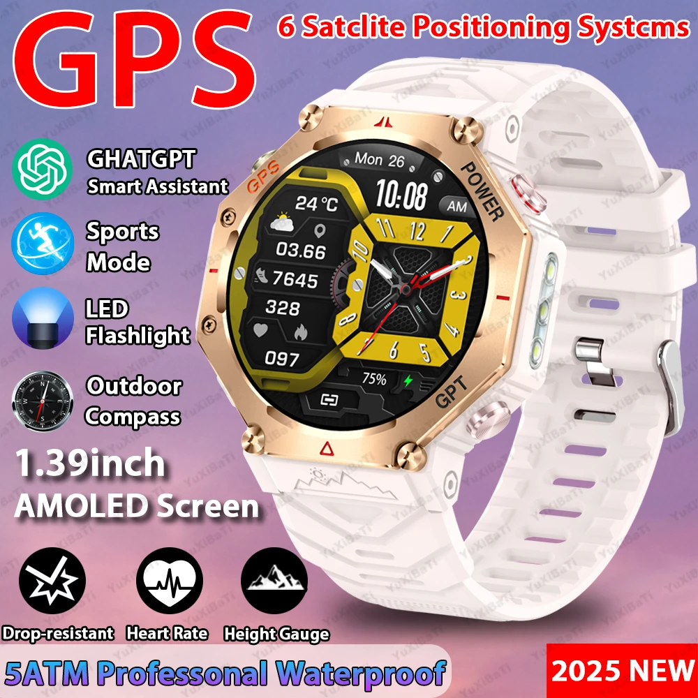 2026 T-Rex 3 Ultra Militair GPS Smart Watch voor heren 10ATM Waterdicht met ingebouwd dual-band GNSS-kompas Militaire sport Smartwa