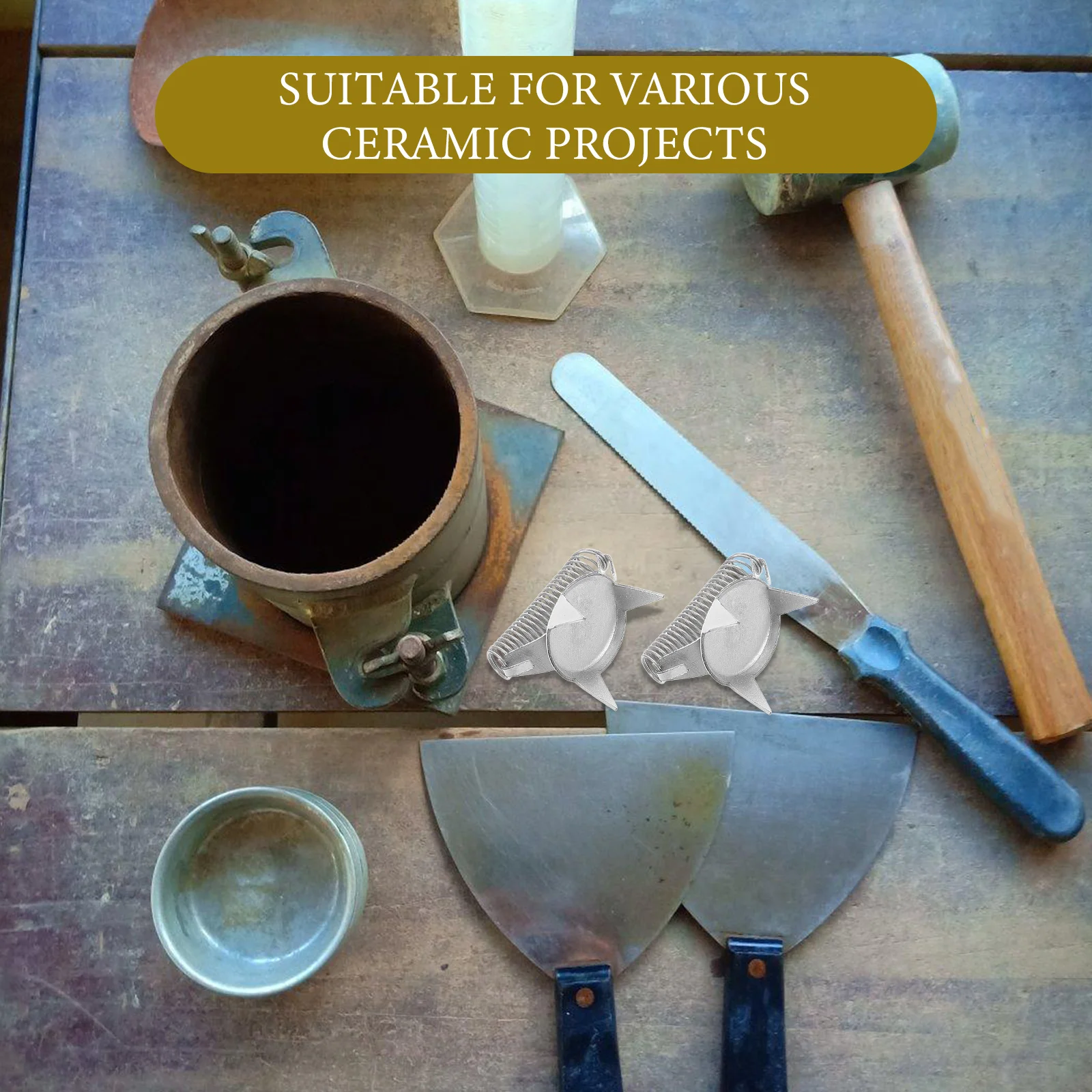 Ceramic Glazing Tools Ceramics Gripper Smooth Kiln Tongs Pottery Smoothing Metal Throwing Gauge