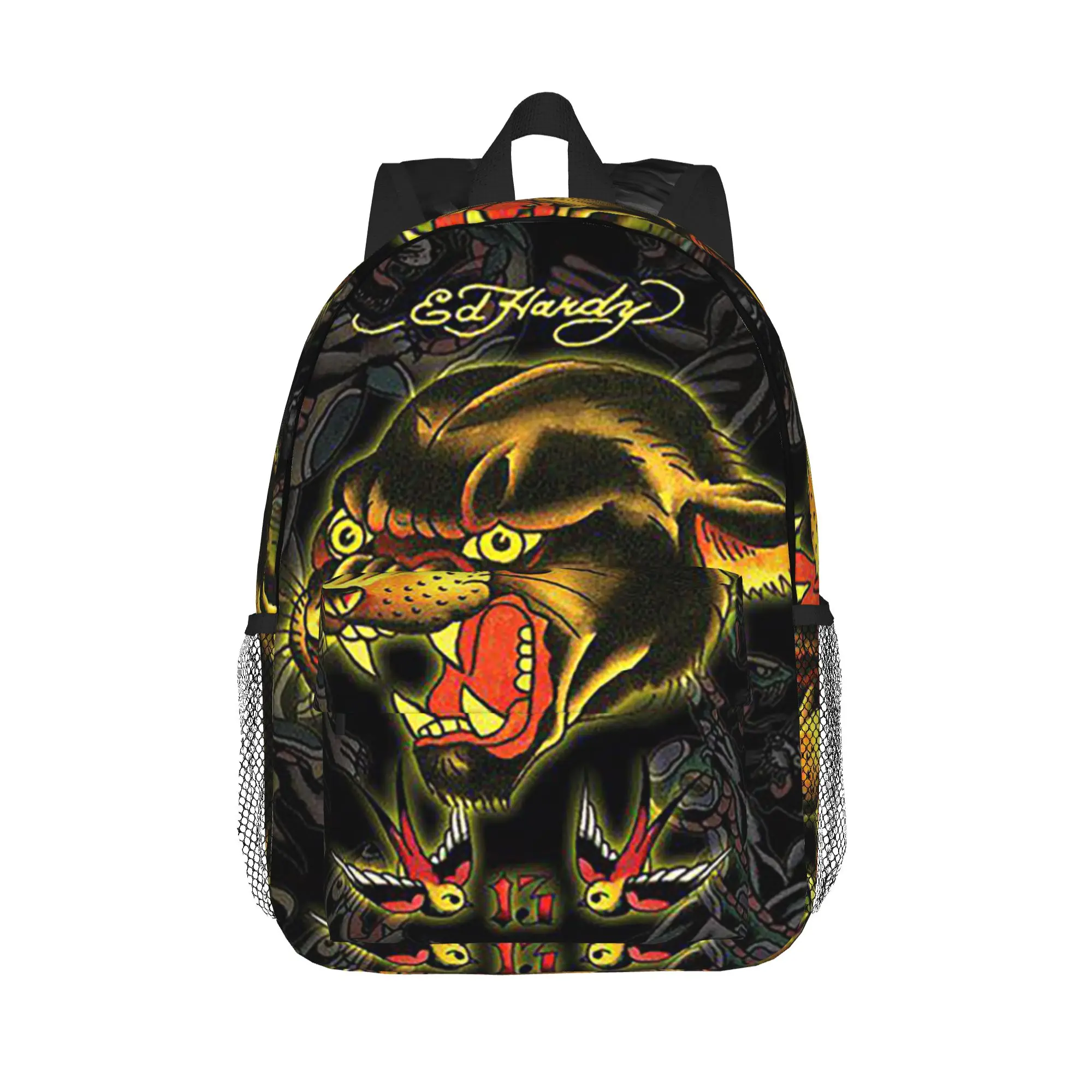 Ed-hardy Tattoo Tiger Skull Backpack Hot Sale Daypack Large Capacity Boys Girls BookBag Shoulder Bags for Men Women School Bag