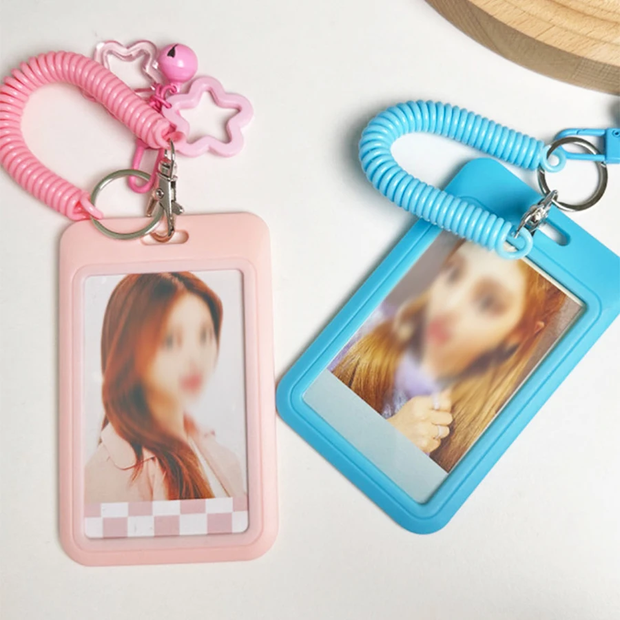 Clear Acrylic Kpop Photocard Holder Credit ID Card Protective Case Photo Display Holder Bag Pendant Keychain