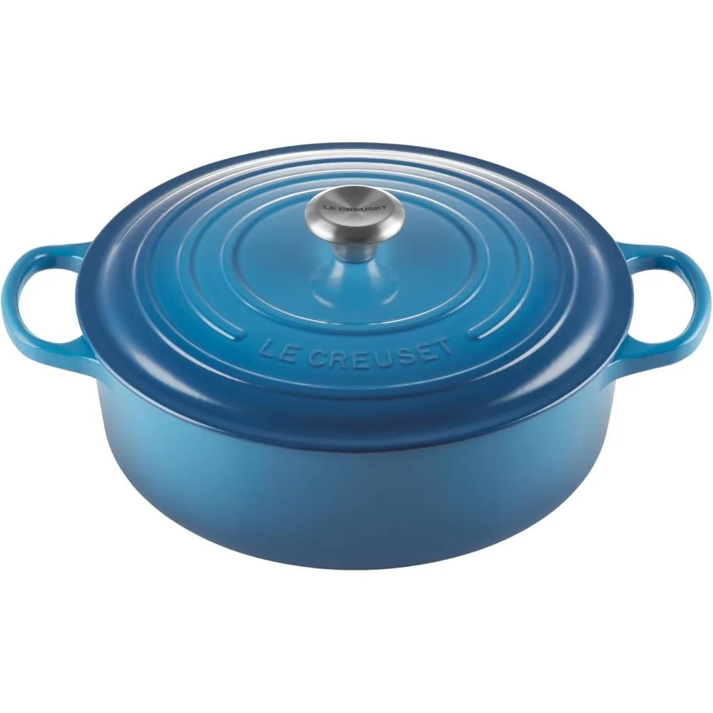 Enameled Cast Iron  Round Wide Dutch Oven, 6.75 qt, Marseille, Standard Size