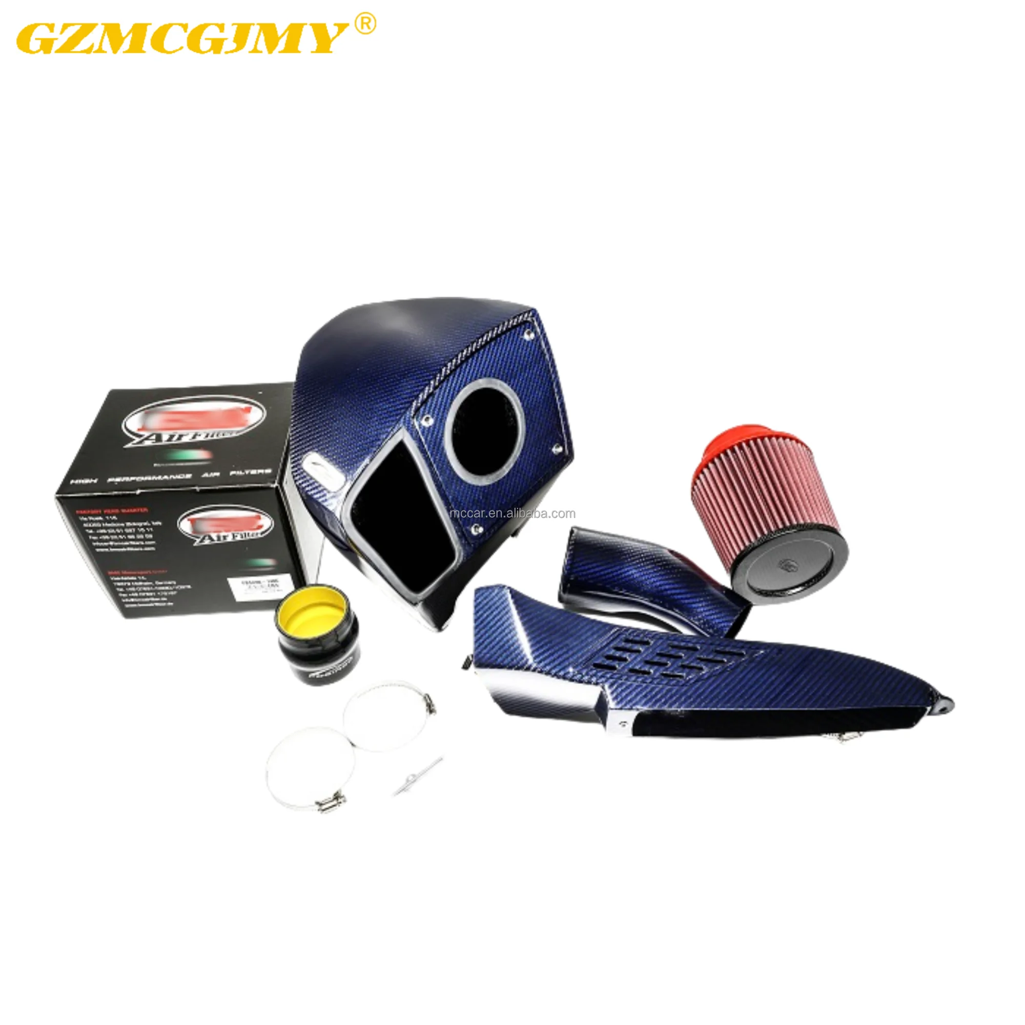 More Power Blue-black Real Dry Carbon Air Intake Manifold For Audi S4 S5 B9 3.0T 2017+ Racing Version Cold Air Intake System