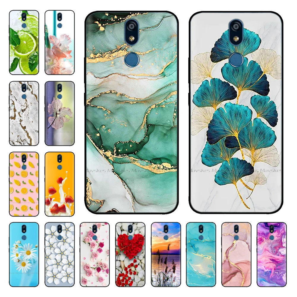 Cartoon Silicone Case For LG K40 Back Cover Ginkgo Leaf Cute Soft TPU Phone Cases for LG K40 K 40 Coque Protective Bumper Fundas