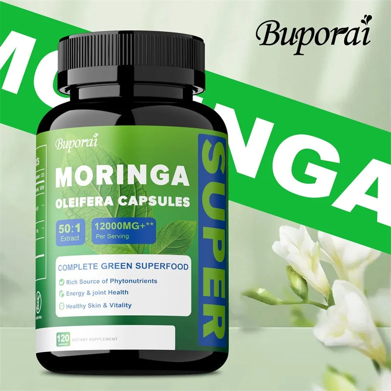 

Капсулы с чистым порошком листьев моринги, противовоспалительная добавка, для иммунной системы, метаболизма, энергии и улучшения работы мозга.