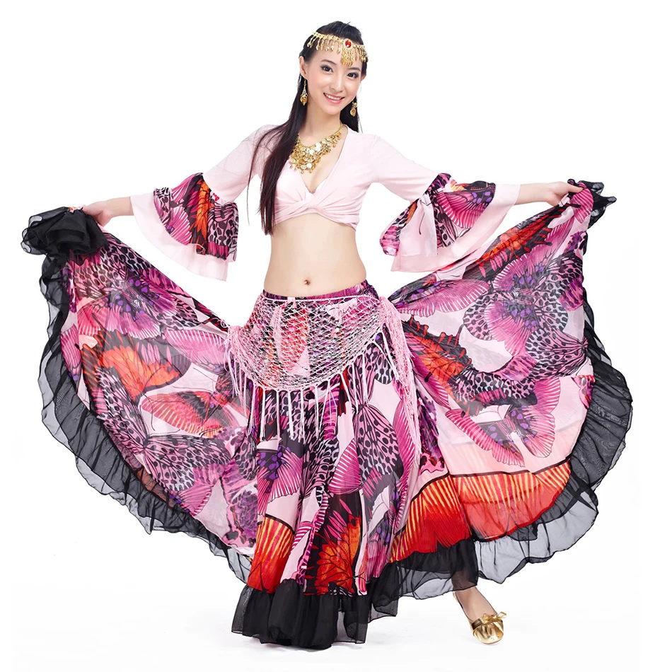 Big Flower Skirt Set 720 Degree Belly Dance Skirt and Costume Belly Dance 23m Swing Skirt Belly Dance Accessories Props Costume