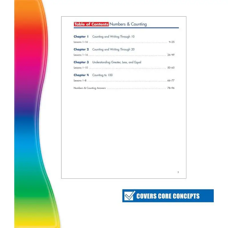 أرقام الطيف عد الصفوف PK K Carson Dellosa Carson Dellosa Education 9781483831039 كتاب