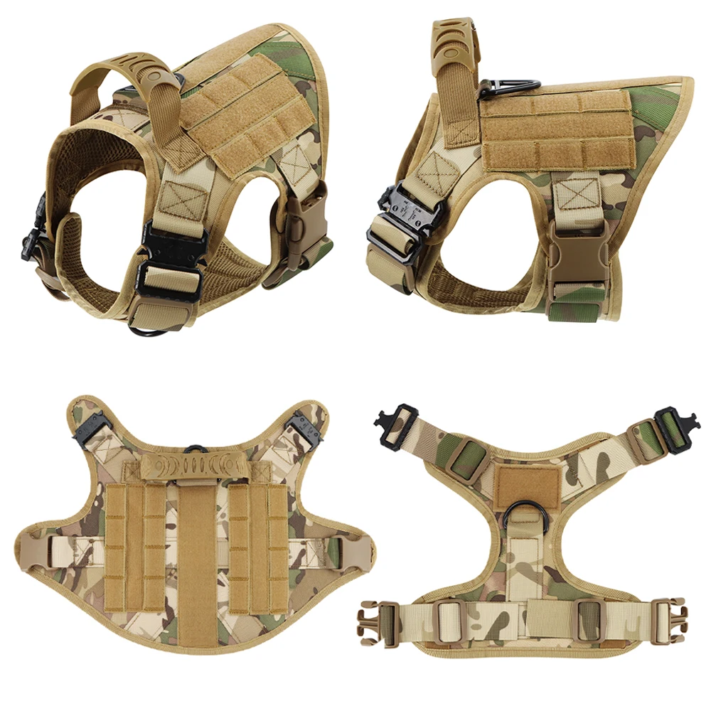 Militaire grote hondenharnas Leash Molle-zakjes Huisdier Duitse herder Mechelaar Trainingsvest Tactische harnassen voor hondenaccessoires