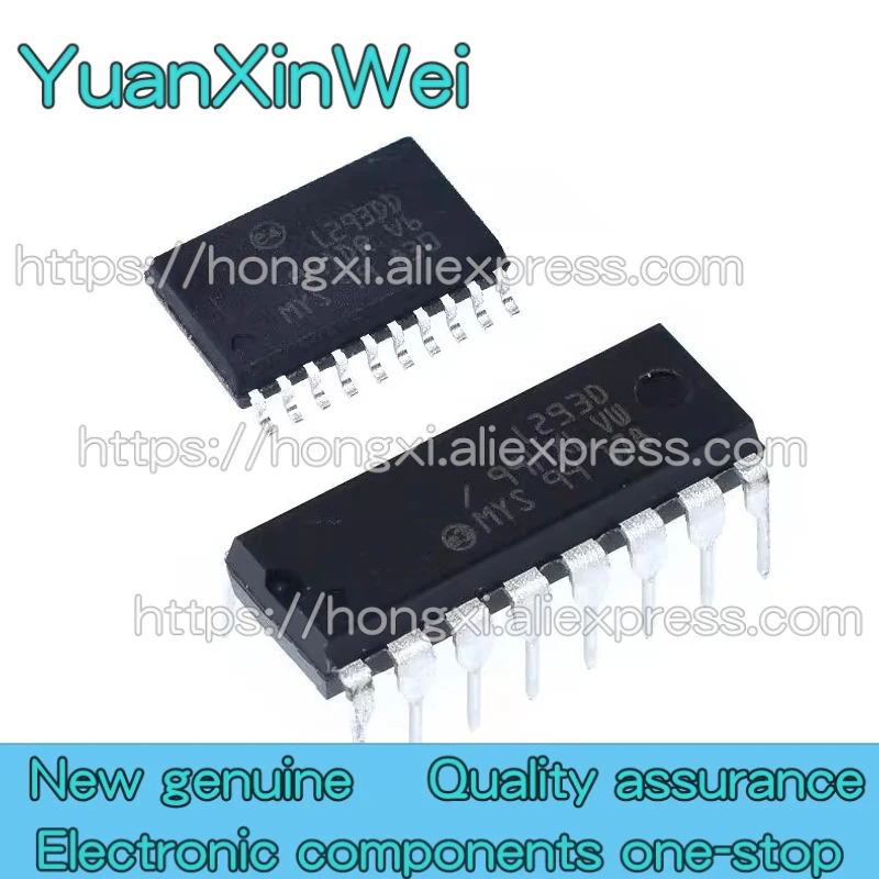 10PCS L293D L293DD L293DD013TR  DIP16 SOP20 Bridge drive chip Internal switch  Driver IC