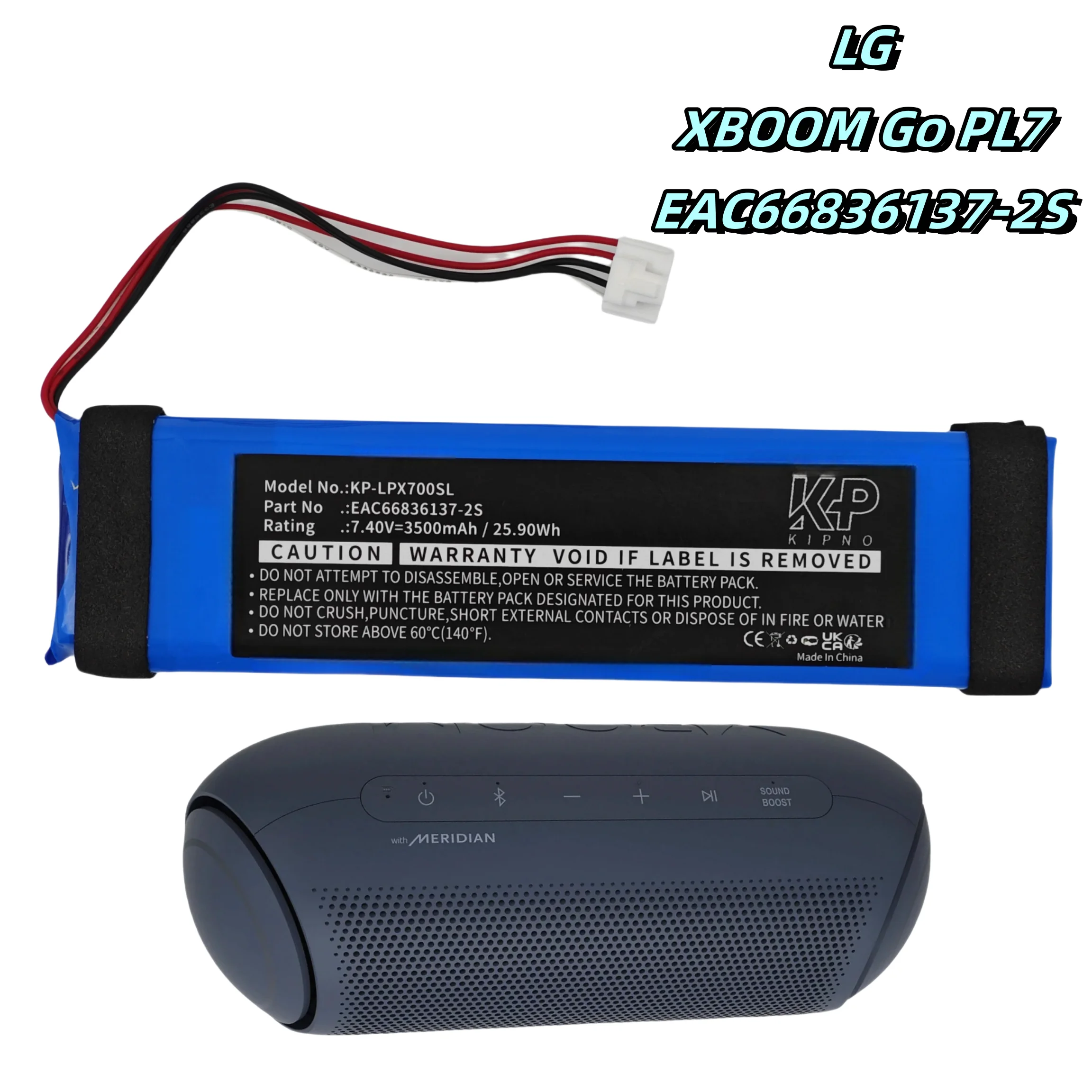 Replacement Battery for LG:XBOOM Go PL7,EAC66836137-2S,Speaker-3500mAh