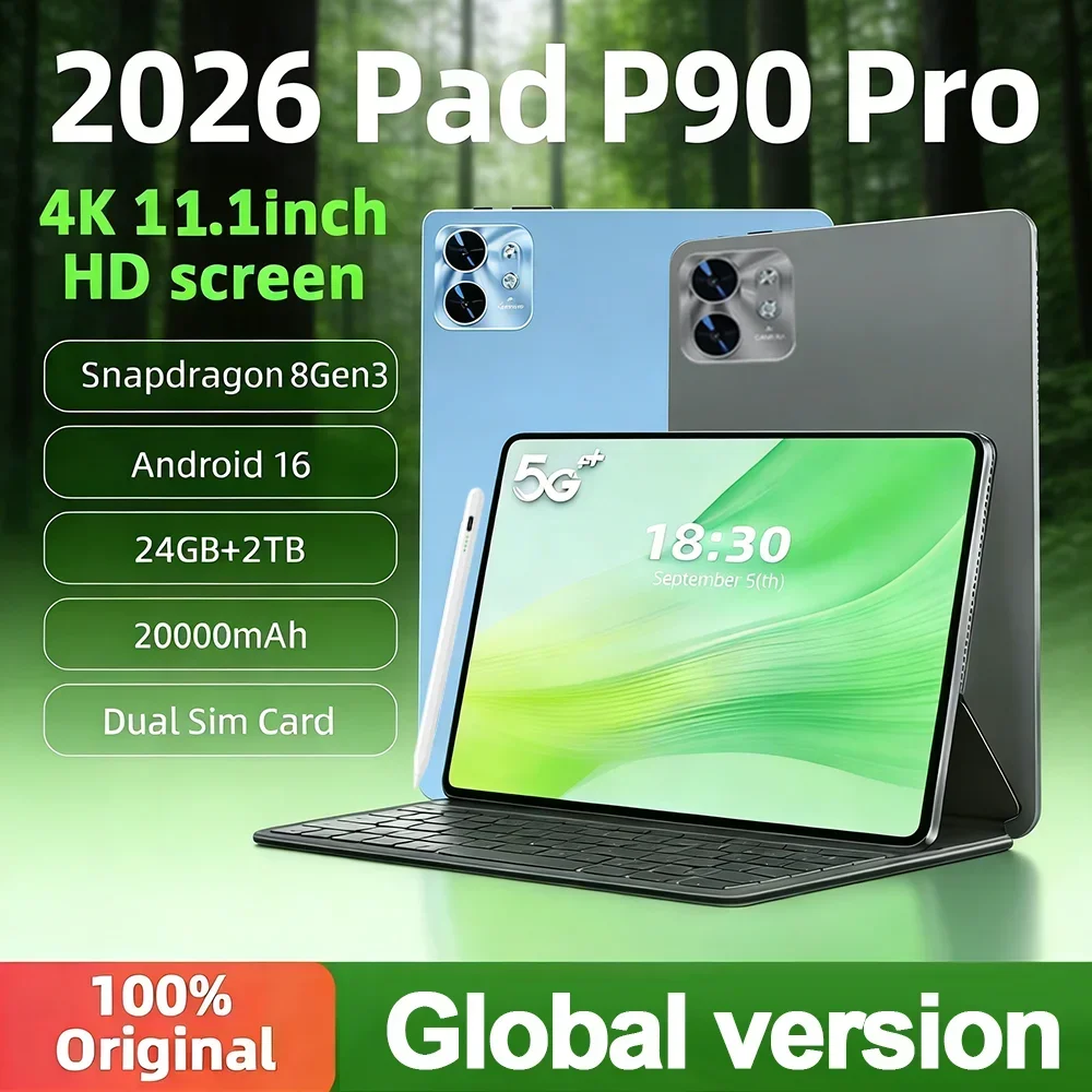 

Original Global version Pad P90 Pro facial recognition 4K high-definition 24GB+2TB 20000mAh Android16 5G dual card GPS tablet PC