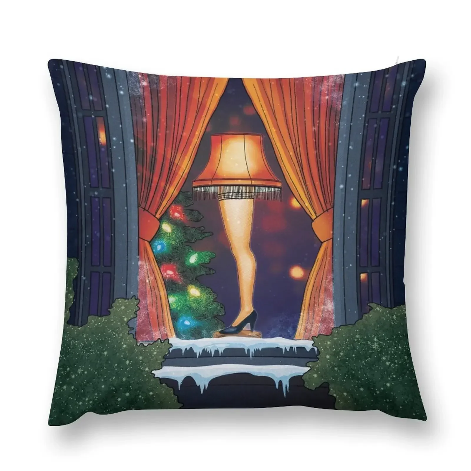 

A Christmas Story Leg Lamp Winter Scene Throw Pillow Custom Cushion Photo Decorative Pillow Covers For Sofa Pillowcases pillow