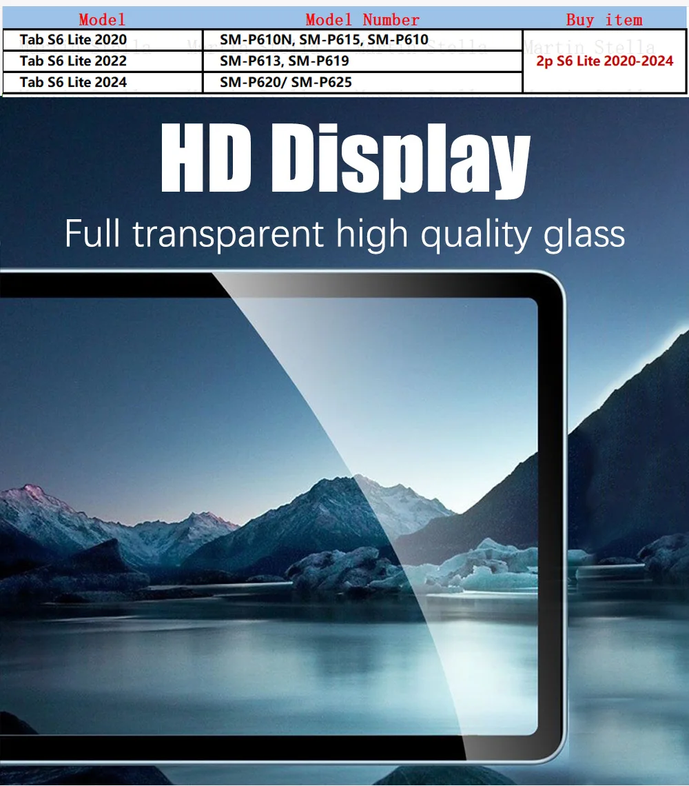 2 Stück HD kratzfeste Displayschutzfolie aus gehärtetem Glas für Samsung Galaxy Tab S6 Lite 10.4 2024 2020 2022, Displayschutzfolie – Detail 2