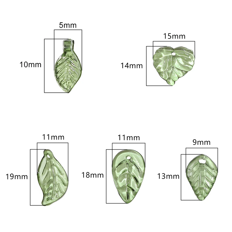 10/50Pcs Green Acrylic Leaf Decorative Beads DIY Jewelry Making Supplies For Necklaces Bracelets Earrings Handmade Crafts image 5