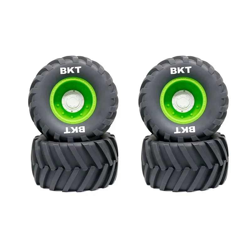 2PCS 1/8 Truck Rubber Tire w/17mm Hex Plastic Wheel Rim 173mm/91mm Rubber Rocks Tyres Set Fit for Traxxas Maxx Tmaxx E-Revo 3.3