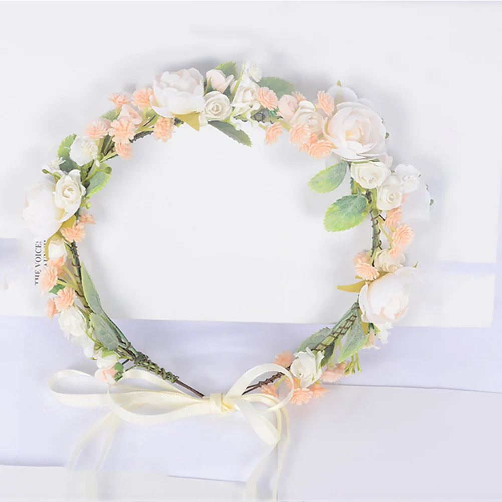 

1pc Artificial Garland Flower Hair Band Kids Floral Headpiece Headband Wreath Party Wedding Birthday Adjustable Lightweight