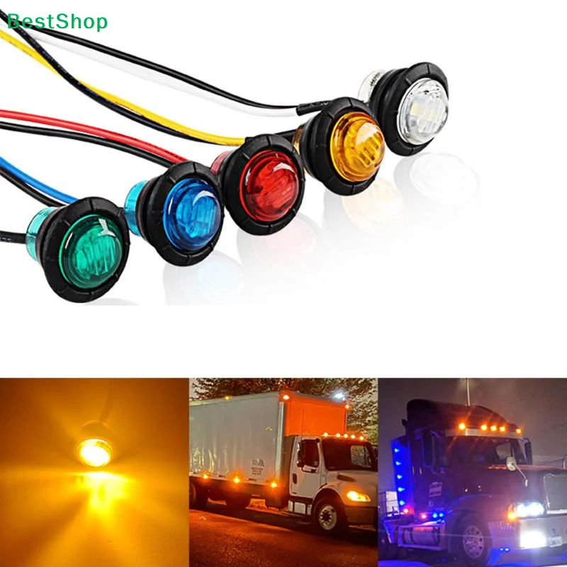 ♩12V LED Marker Lights, Multi-Color Round Waterproof Truck Trailer Side Marker Lights for RV,Boat & Auto