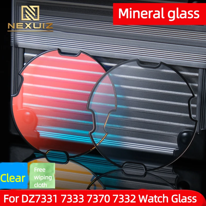 Large Mineral Glass Mirror Surface For Diesel DZ-7331 DZ-7370 7270  DZ-7333 7332 DZ-7396 Watch Glass Mirror Transparent