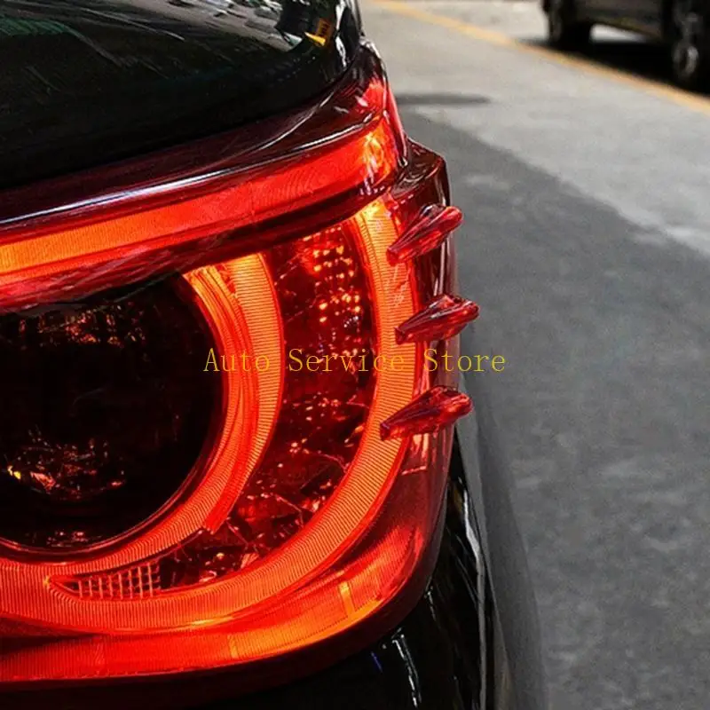 462A 6Pcs Car Tail Light Sticker Sticker Anti Collision Car Spoiler Acrylic Door Bumper Decor Strip