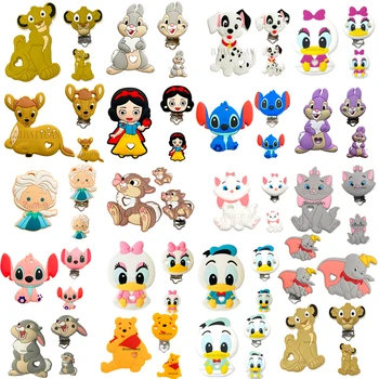 3 قطعة مجموعة واحدة غرزة بامبي دامبو سيمبا الأميرة سيليكون عضاضة كليب الخرز DIY بها بنفسك هوة سلسلة مقاطع الخرز القلم لعبة مجوهرات