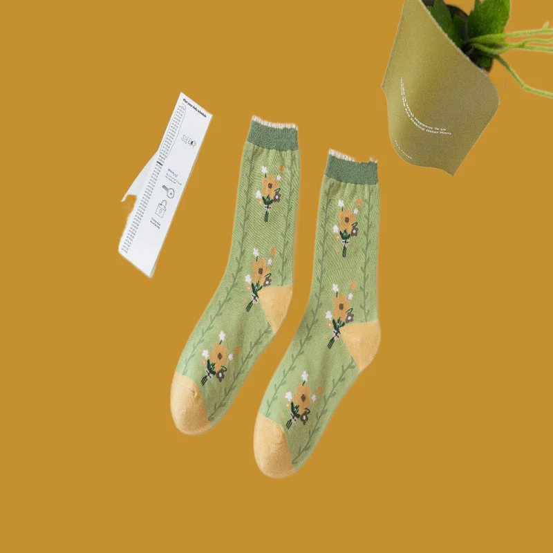 1/3 Pairs New Forest-style Middle-tube Socks Japanese Lace Women's Bubble Mouth Socks Spring and Summer Women Middle-tube Socks