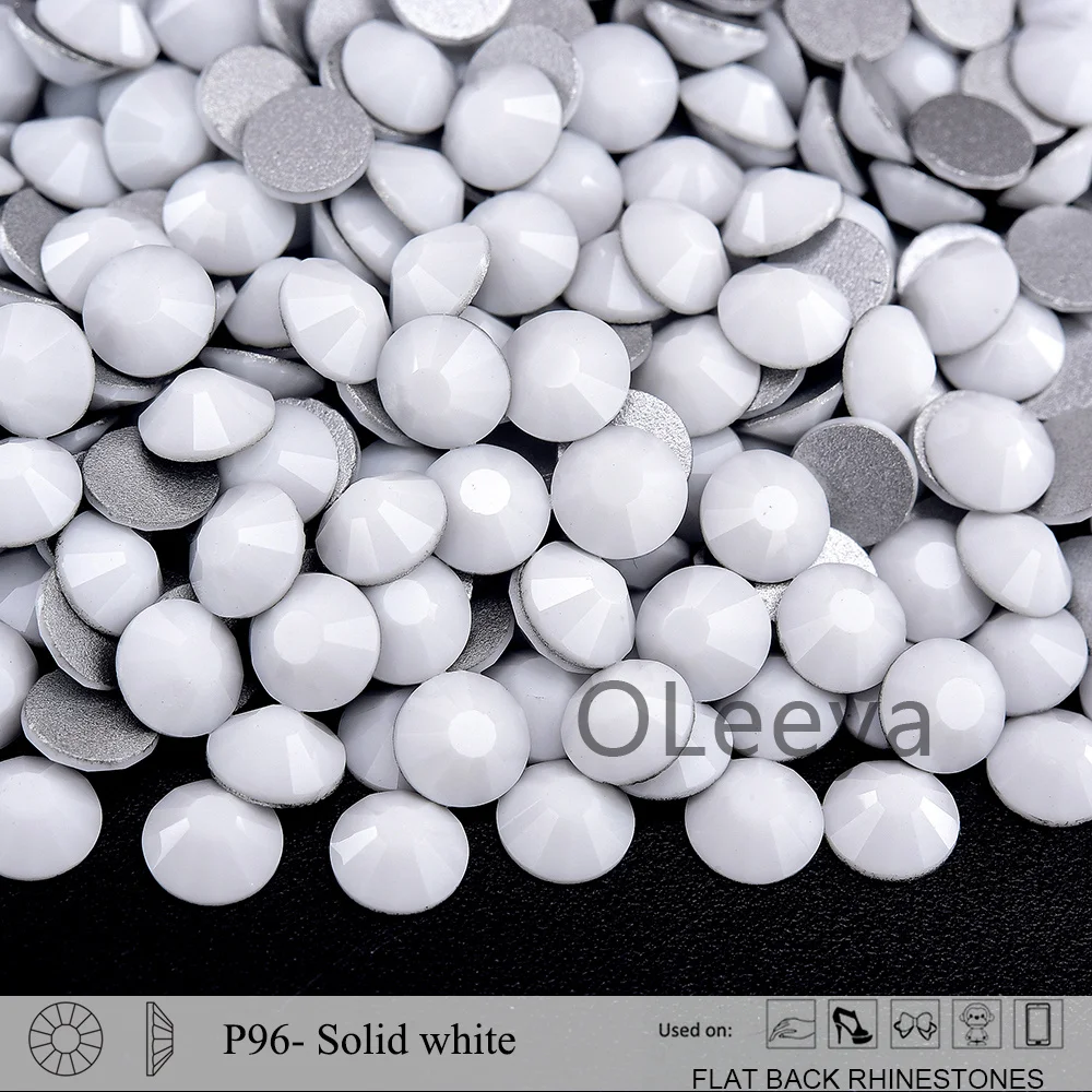 Oleeya P95-P119 Glas Strass Cтразы Farbige Nachtleuchtende Neon Non-Hotfix Strass Glitzerkristalle für Nagelkunst-Zubehör – Detail 3