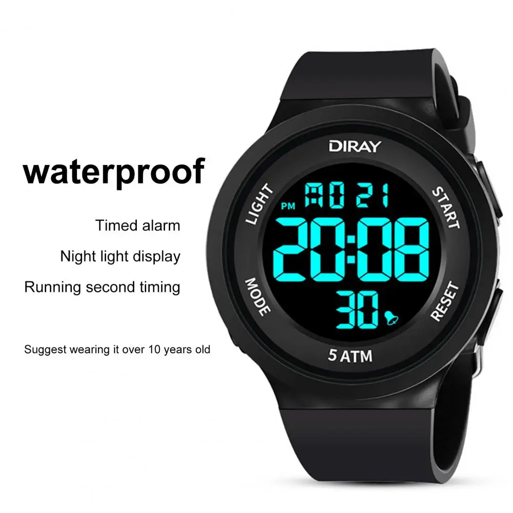 Digital Watch Waterproof Led Digital Sports Watch with Adjustable Strap Shockproof Design for Couples High Accuracy Night Light