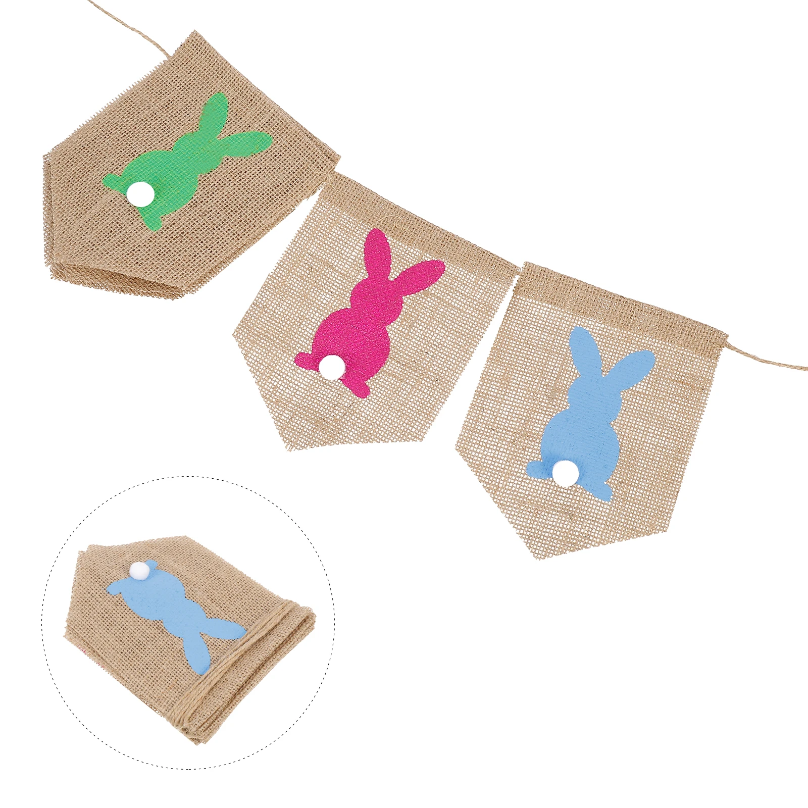 

2.8 Meters Rabbit Bunting Flags Vintage Burlap Decorations Home Party Garland Bunny Decor Easter Home Decor Easter Decorations