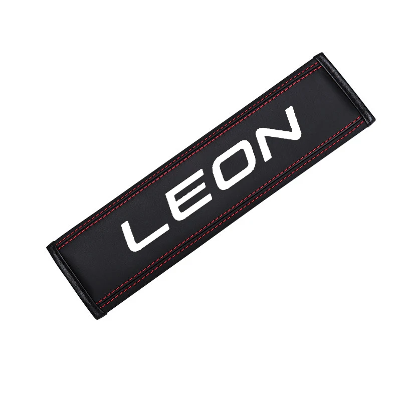 For SEAT LEON Accessories Top leather material automotive seat belt cover shoulder protector