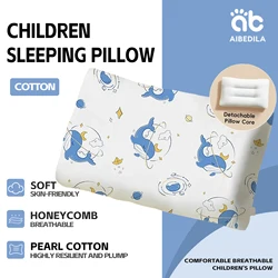 AIBEDILA Toddler Pillow Double Sided Breathable Soft Cotton Kids Pillow 50-30cm Neck guard Skin-friendly Small Pillow 1-6Y