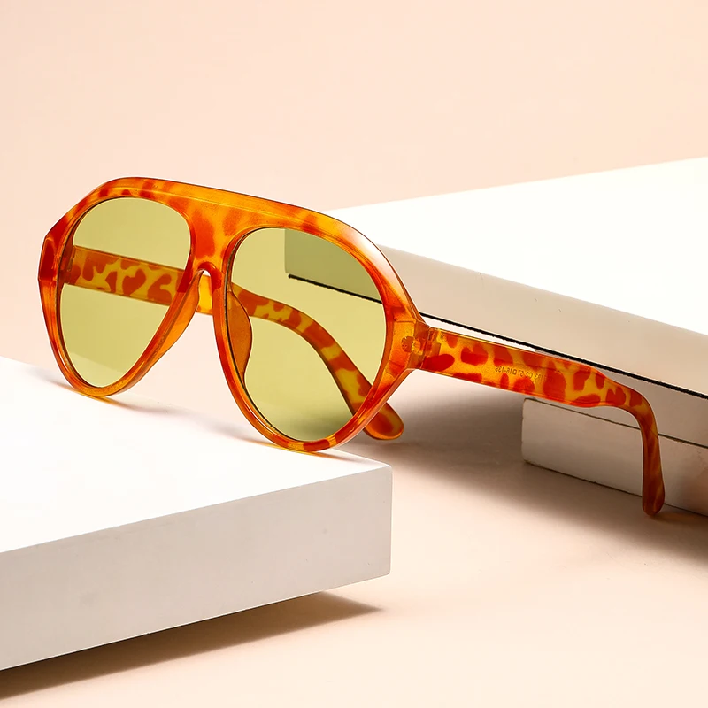 Fashionable Large-frame Pilot Sunglasses With Sun Protection And Retro Vibe-blocking Uv Protection Glasses 3084 image 5