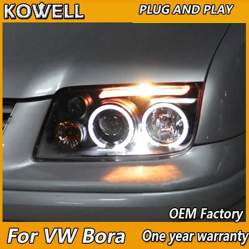 

KOWELL автомобильный Стайлинг для VW Bora фары 1999-2005 Bora головной свет DRL указатель поворота дальнего света линза проектора