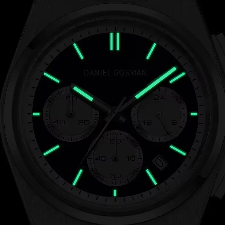 Great Gorman Watch Quartz Stainless Steel 5ATM Waterproof Exclusive Distributors Multifunctional Wristwatch Luminous & Calendar