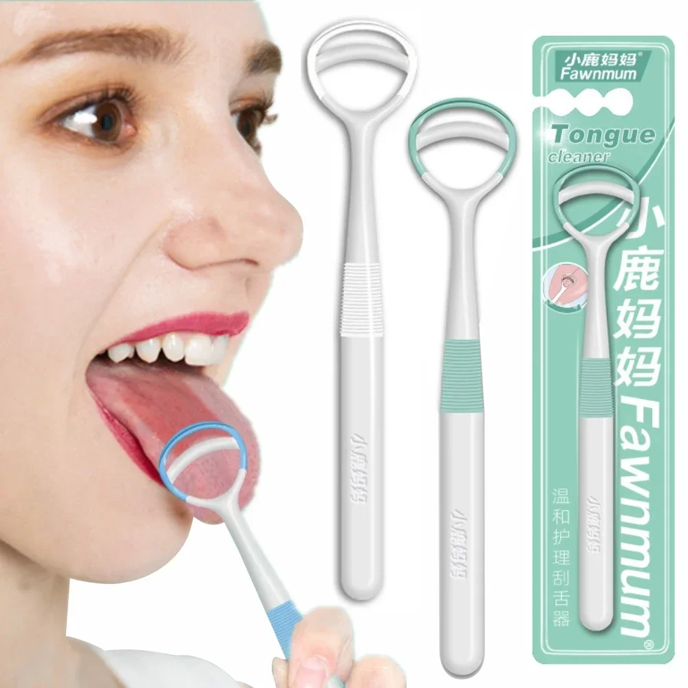 Double-Ended Tongue Scraper & Brush - 2-in-1 Reusable Dental Care Tool for Effective Cleaning and Plaque Removal