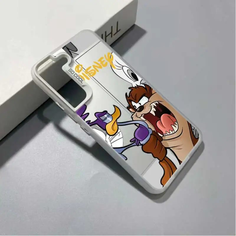 Matte Case For Samsung Galaxy A54 A51 A71 A50 A73 A34 A23 A33 A21 53 A52 Cover Lens Frame Plated Silver Disney Bugs Bunny Cycle