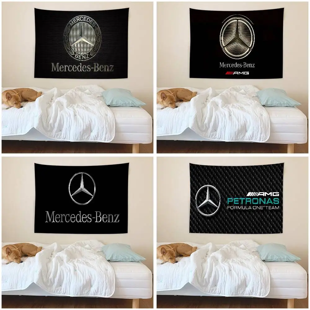 Car M-Mercedes-Ben-z-Back Colorful Tapestry Wall Hanging Cheap Hippie Wall Hanging Bohemian Tapestries Wall Hanging Sheets