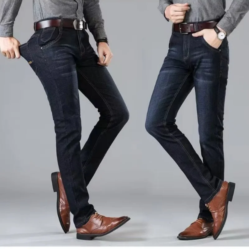 Nuevos Jeans Clásicos para Hombre 2026, Pantalones de Mezclilla Suaves Negros Estilo Biker, Overoles Masculinos