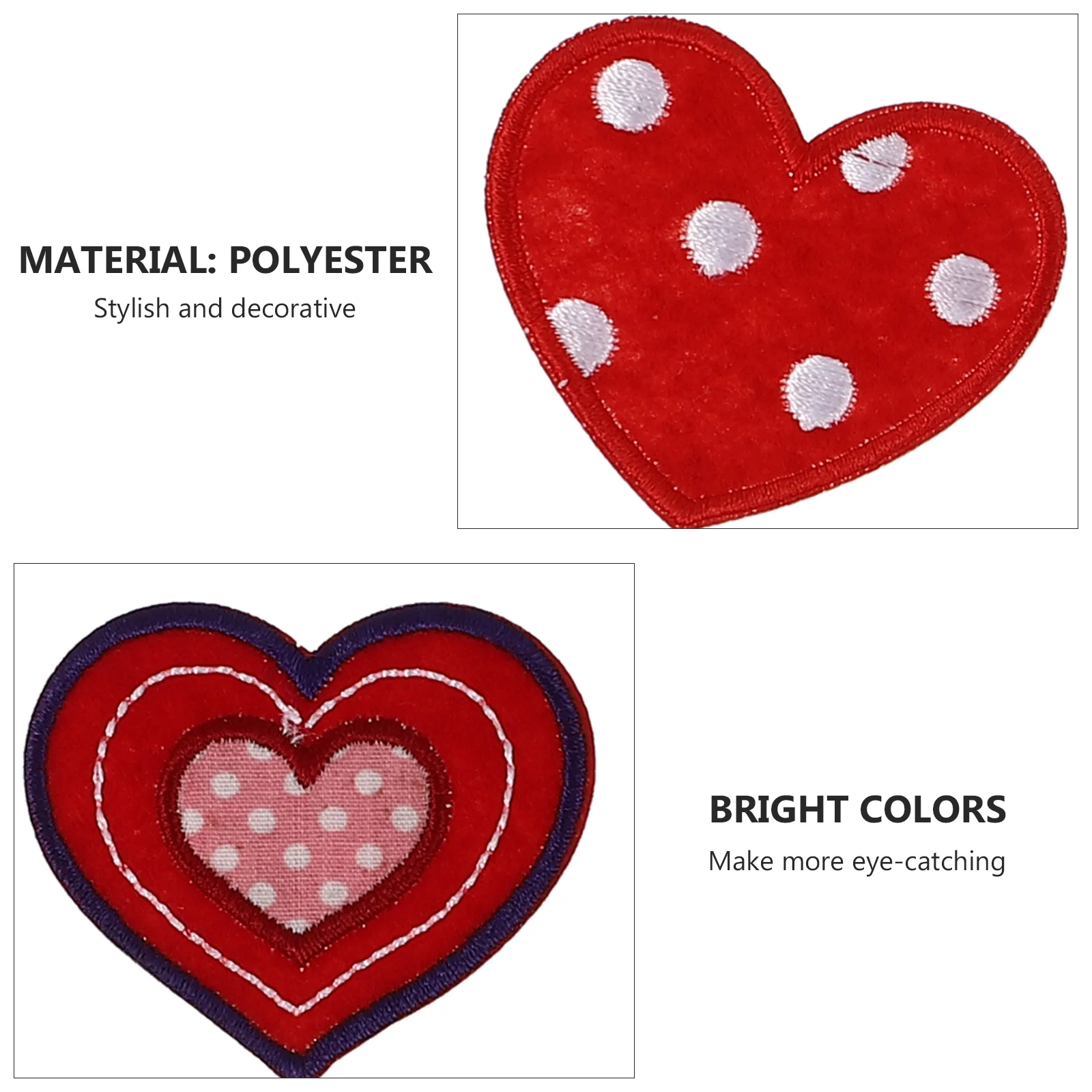 25 Pcs Heart Embroidery Patch Red Embroidered Patches Clothes Appliques Adorable Stickers Decor Clothing