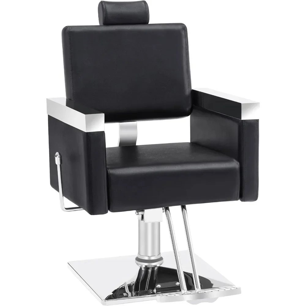 Barber Chair Classic Recline Hydraulic  Salon Spa Chair Hair Styling Beauty Equipment Well Made and Sturdy  Flexible Adjustment