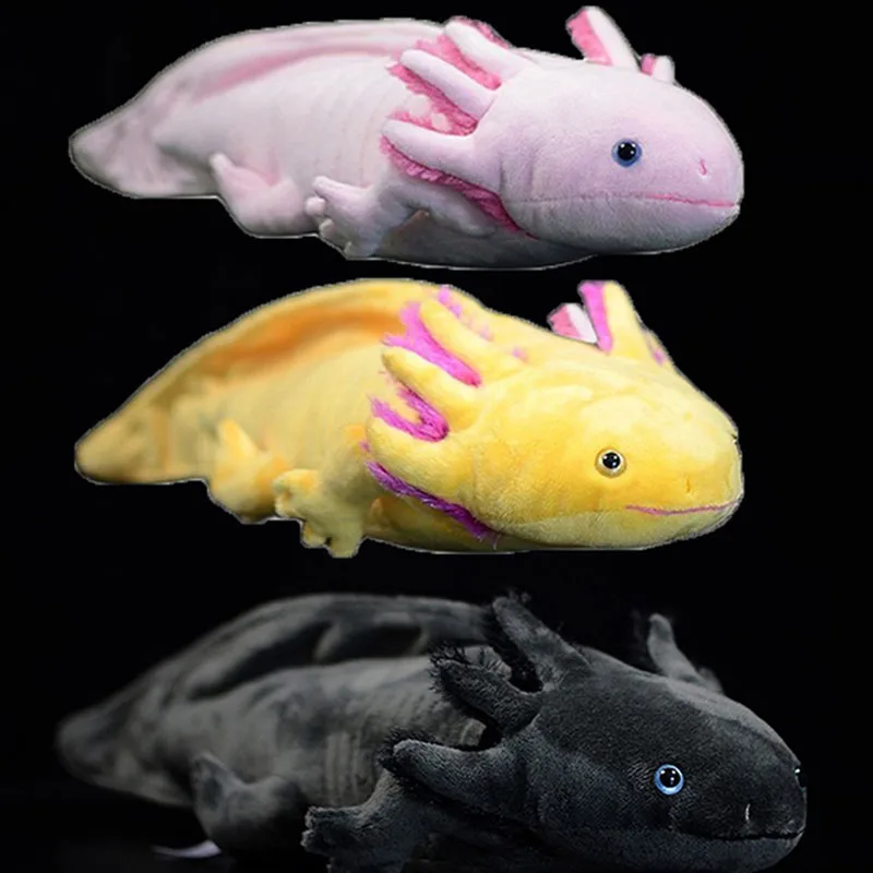 Axolotl Soft Stuffed Plush Toy para menina, Animal realista, Simulação, Ambystoma, mexicanum, Pink Dinosaur, New Model Gift